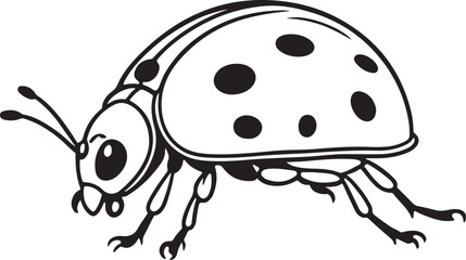 harming Ladybug Illustration - Nature-Inspired Line Art