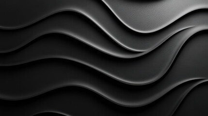 Elegant black wave patterns create a mesmerising texture, showcasing dynamic forms and subtle shadows in natural light