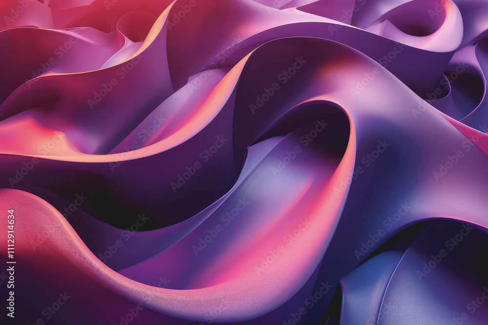 Poster a striking 3d background featuring dynamic swirling shapes in gradient colors resembling ornaments.