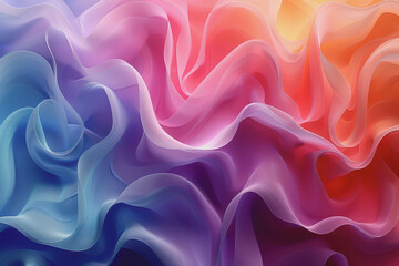 Obraz premium A striking 3D background featuring dynamic swirling shapes in gradient colors resembling ornaments.