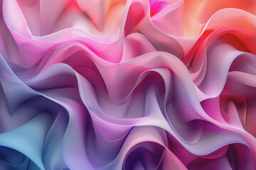 Obraz premium A striking 3D background featuring dynamic swirling shapes in gradient colors resembling ornaments.