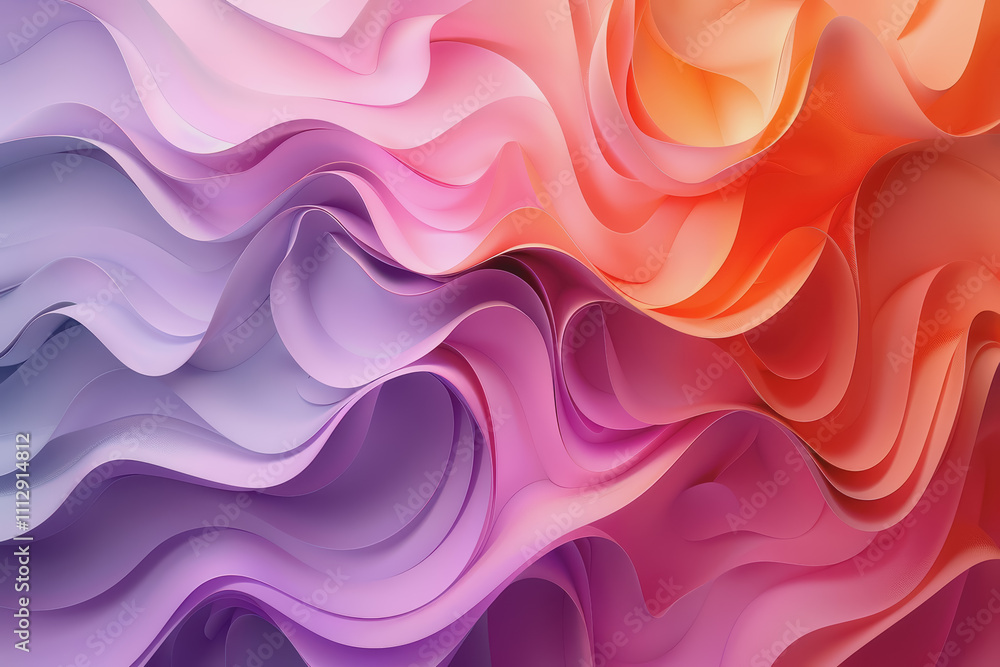 Poster a striking 3d background featuring dynamic swirling shapes in gradient colors resembling ornaments.
