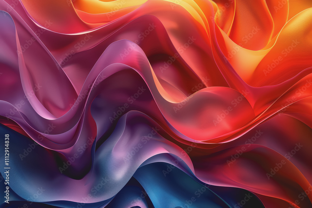 Aufkleber a striking 3d background featuring dynamic swirling shapes in gradient colors resembling ornaments.