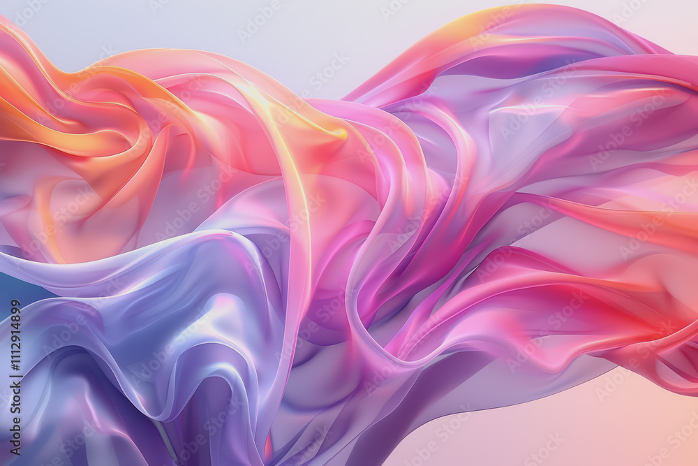 Aufkleber a striking 3d background featuring dynamic swirling shapes in gradient colors resembling ornaments.