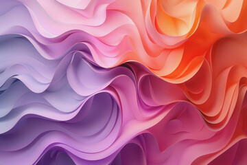 Fototapeta premium A striking 3D background featuring dynamic swirling shapes in gradient colors resembling ornaments.
