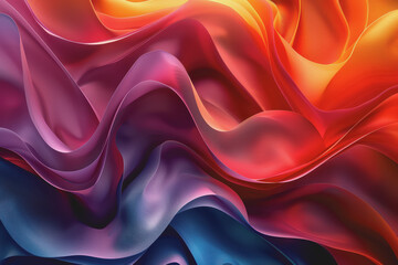 Obraz premium A striking 3D background featuring dynamic swirling shapes in gradient colors resembling ornaments.