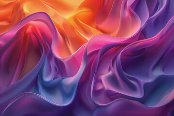 Fototapeta premium A striking 3D background featuring dynamic swirling shapes in gradient colors resembling ornaments.