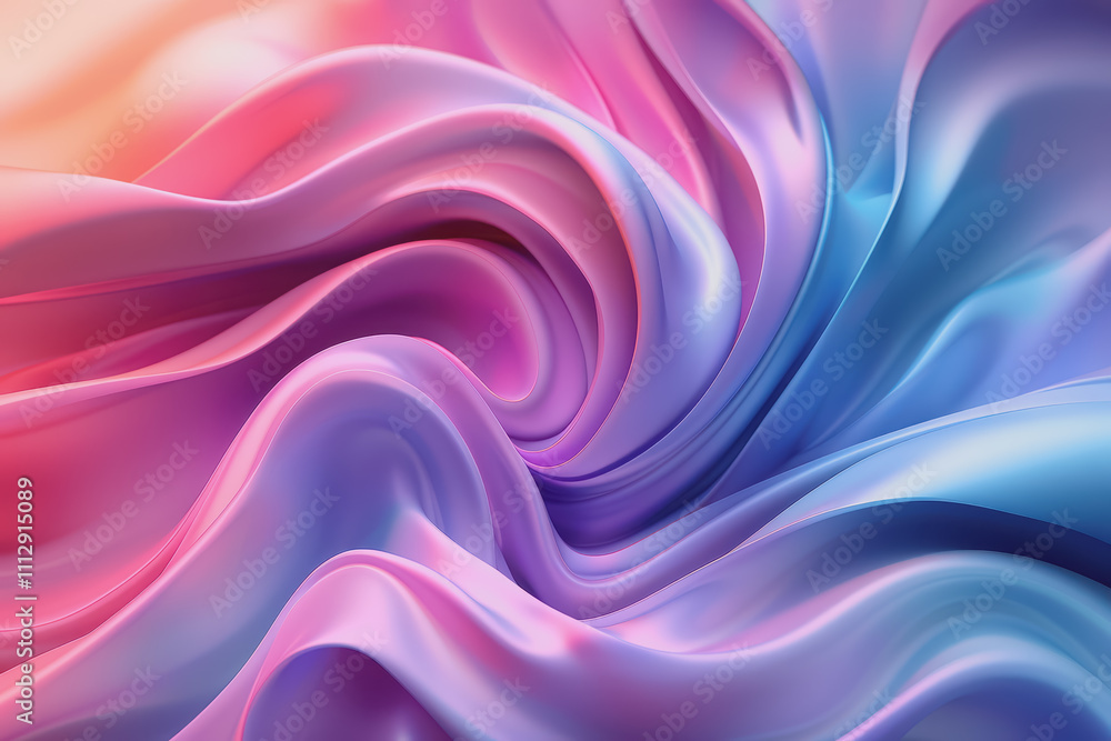 Poster a striking 3d background featuring dynamic swirling shapes in gradient colors resembling ornaments.
