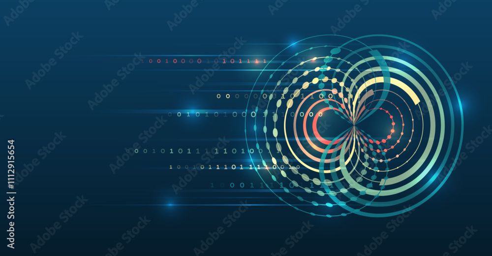 Leinwandbilder Business analytics. The flow of information in the form of waves and particles. Visualization of a large amount of data. Abstract transformation of information. Processing sorting data fragmentation.