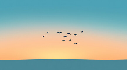 Fototapeta premium Bird Migration Wildlife Calendar Depicting Flight Paths