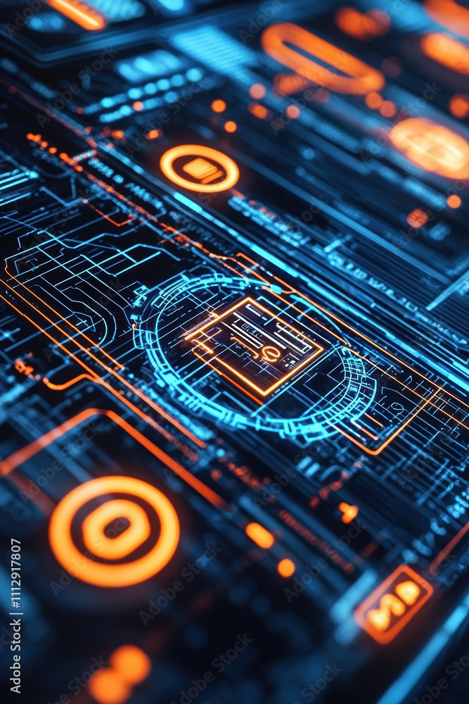 Poster digital interface highlighting identity protection and advanced security settings design