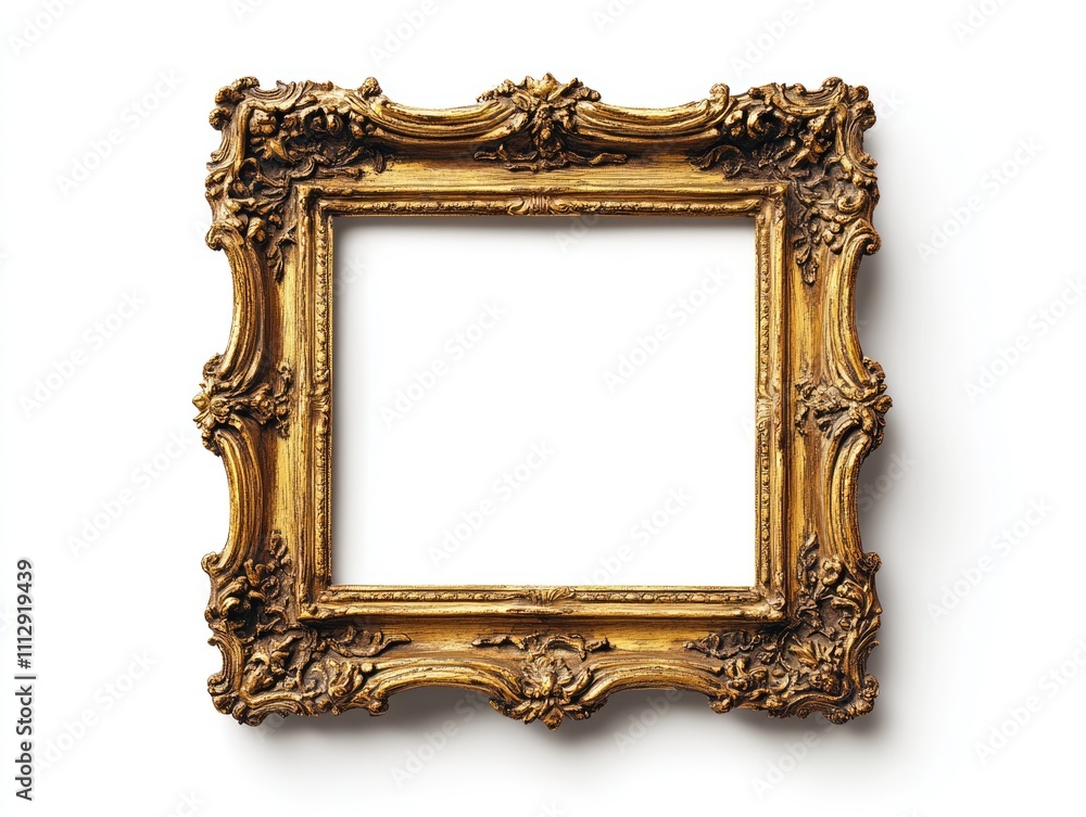 Aufkleber rustic wooden frame. vintage style art display on a clean background with clipping path for enhanced