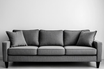 Stylish Minimalist Living Room with Modern Couch and Ample Copy Space for Interior Inspiration