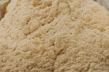 Pile of wood sawdust for modular building industry