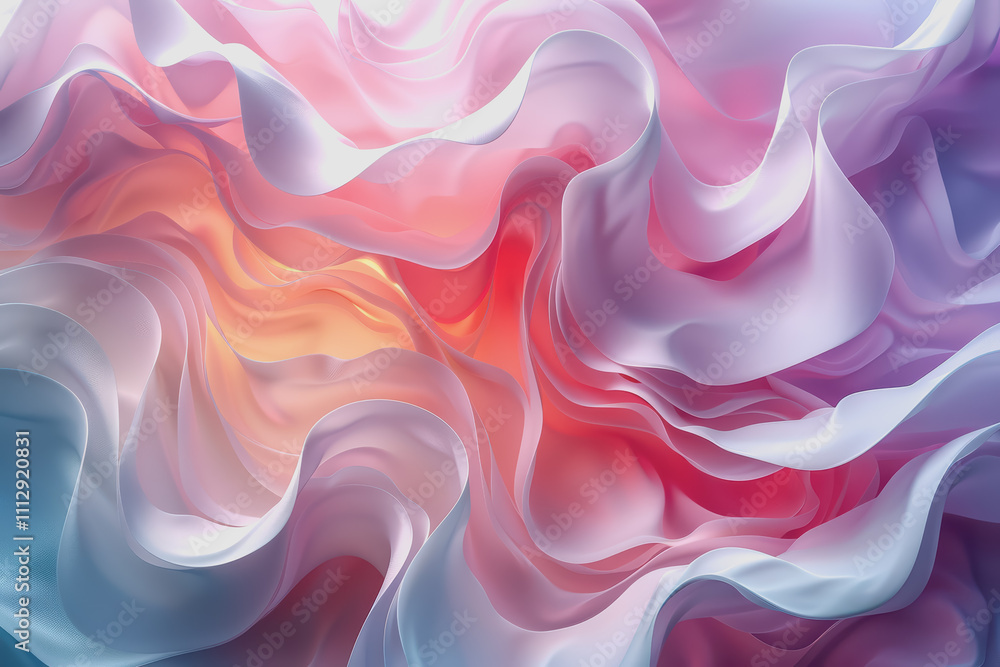 Aufkleber a striking 3d background featuring dynamic swirling shapes in gradient colors resembling ornaments.
