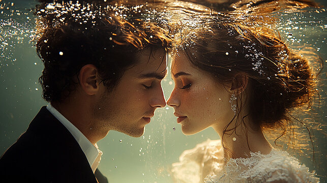 
foto de casal se beijando debaixo d'&aacute;gua,


