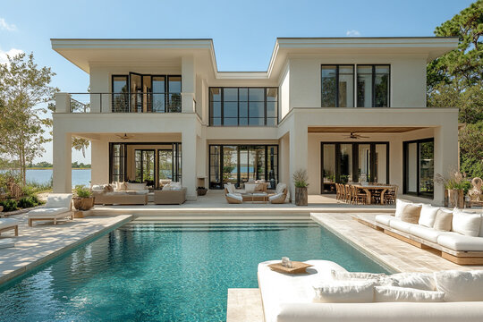 Modern Coastal Home with Pool and Expansive Outdoor Living Area