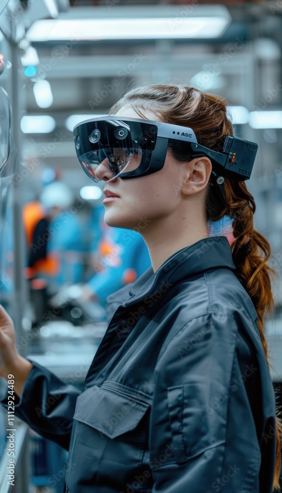 Poster innovative factory assembly with augmented reality technology for enhanced precision
