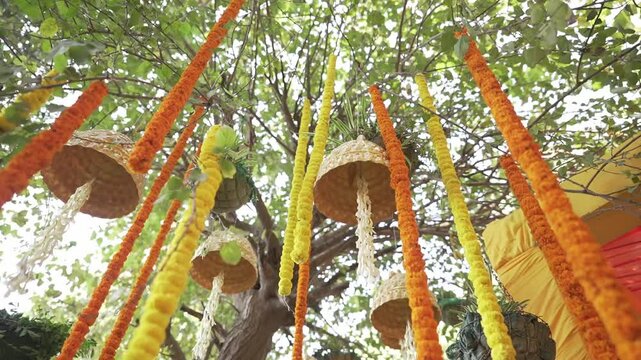 Exquisite Flower Decoration for Indian Haldi Ceremony - Vibrant and Traditional Design for a Joyous Pre-Wedding Ritual