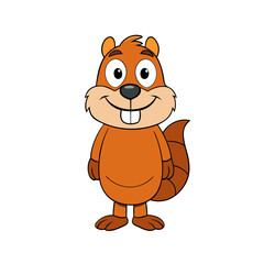 Beaver cartoon vector illustration