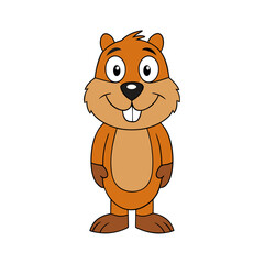 Beaver cartoon vector illustration