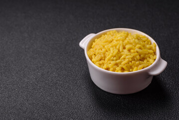 Italian arborio risotto rice with salt, spices and herbs