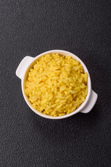 Italian arborio risotto rice with salt, spices and herbs