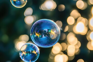 Vibrant Blue Orbs Illuminated from Behind: A Shiny Abstract Background