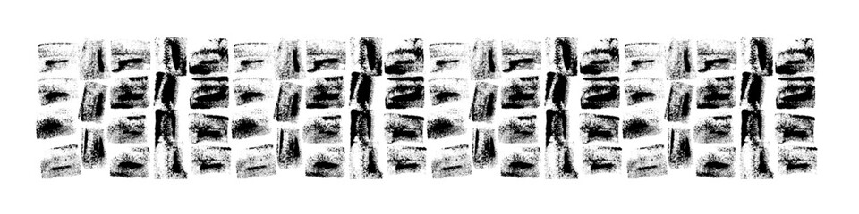 Black and white distressed background with rough edges and abstract overlay. Vintage dirty grunge paint effect. Flat vector illustration isolated