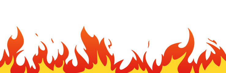 Fire background with dynamic flame motion. Burn effect, fiery silhouette .Flat vector illustration isolated