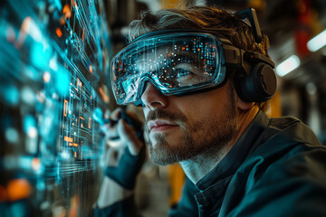 Electrician employs augmented reality glasses for complex wiring tasks