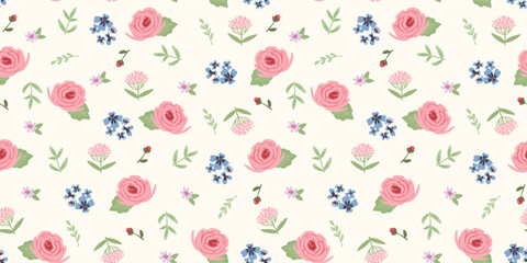 Delicate floral seamless pattern. Vector design for paper, cover, fabric, interior decor and other