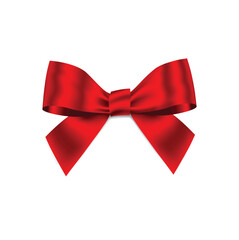 Red Bow ribbon isolated on white background