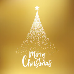 PrintBeautiful Merry Christmas Banner with white particles
