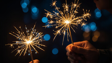 A vibrant fireworks display lighting up the night sky with bright colors and bursts, creating a festive and celebratory atmosphere.
