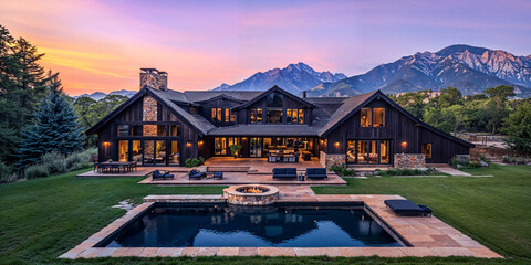Luxury Mountain Lodge House Home