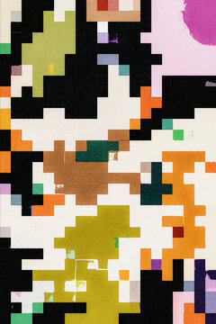Colourful Pixelated Abstract Design With Geometric Shapes