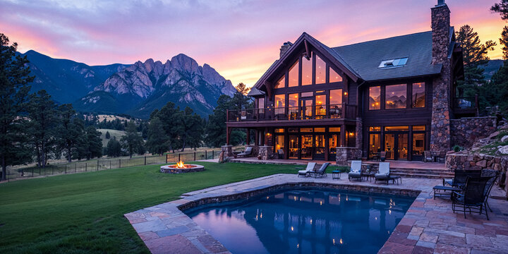 Luxury Mountain Lodge House Home
