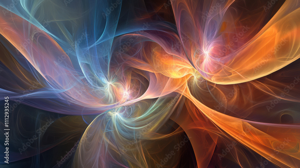 Poster colorful abstract swirls with dynamic movements create a mesmerizing visual experience in a vibrant 