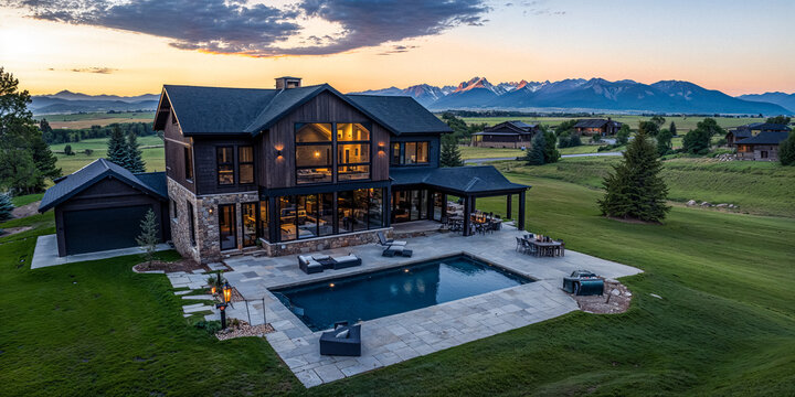 Luxury Mountain Lodge House Home