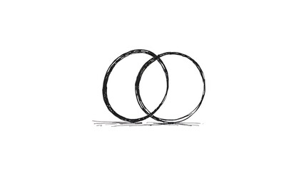 pencil drawing of a wedding ring on a white background