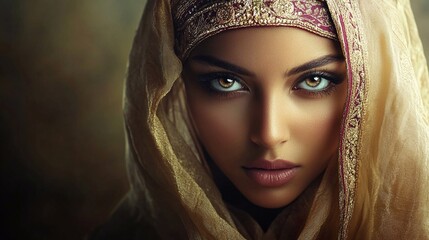 Beautiful woman in hijab.