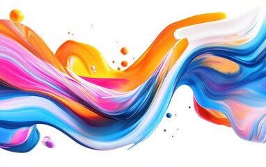 swirling colorful paint on white background