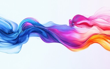 Fototapeta premium swirling colorful paint on white background