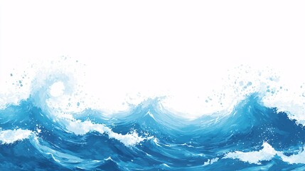 Abstract Ocean Waves  Blue Water  Sea Texture  White Splash