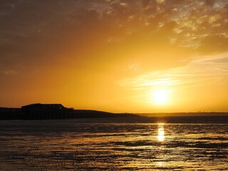 Sonnenuntergang an der niederländischen Nordsee