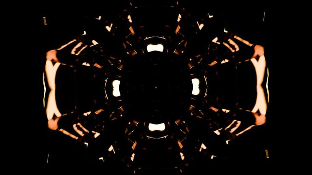 Pulsating neon light with rotating geometric shapes in a seamless VJ loop