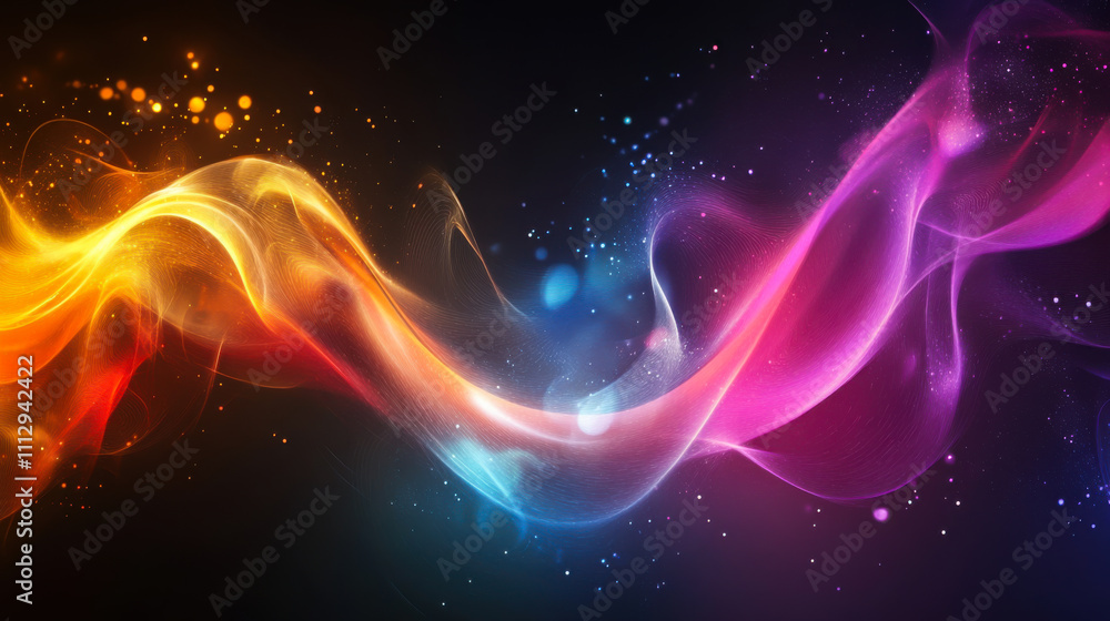 Poster vibrant swirling colors create a mesmerizing abstract design against a dark background, showcasing d