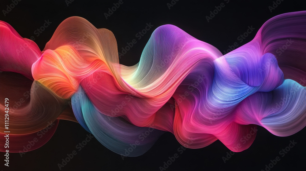 Aufkleber vibrant swirling colors create a mesmerizing abstract design against a dark background, showcasing d