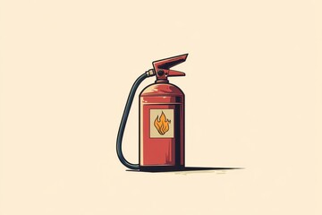 Safety equipment on display featuring a fire extinguisher ready for use in case of emergencies